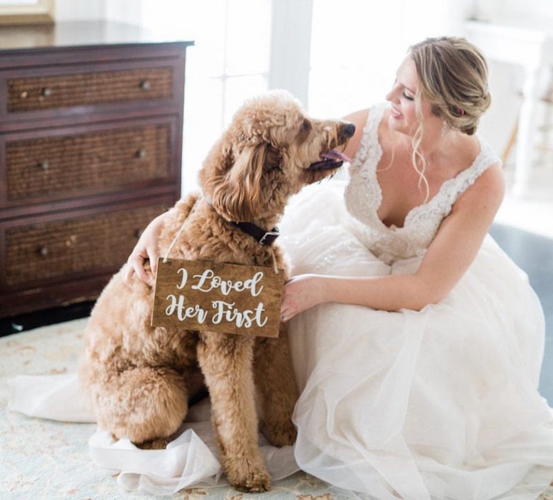 I Loved Her First Wood Pet Sign for Wedding