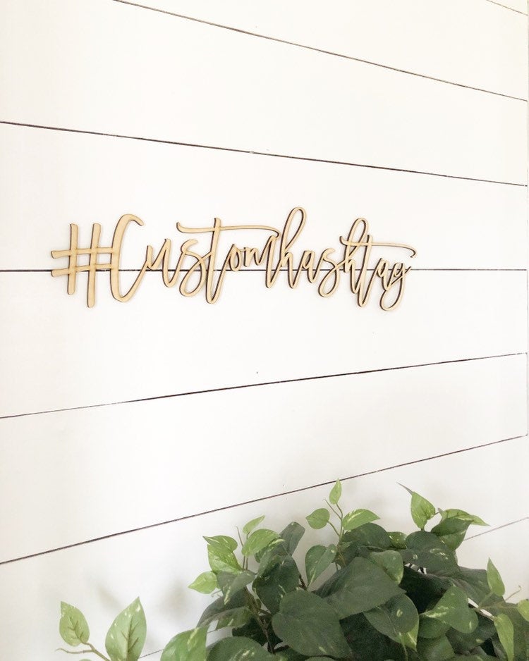 Laser Cut Wedding Hashtag Wall Sign