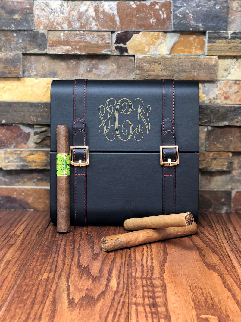 Leather Cigar Humidor Gift for Groom
