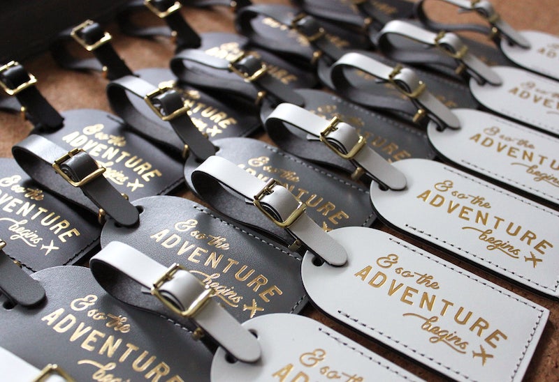 Leather Luggage Tags for Destination Wedding