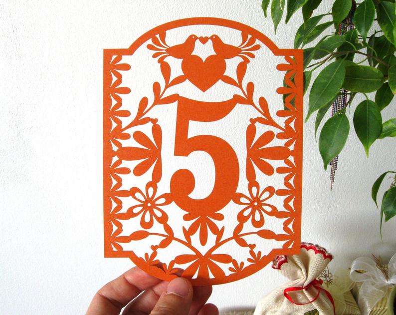 Mexican Wedding Theme Wedding Table Number Signs
