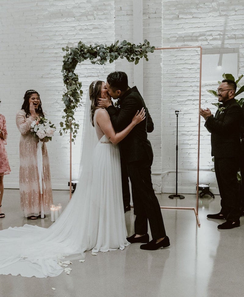 Minimalist Copper Wedding Arch