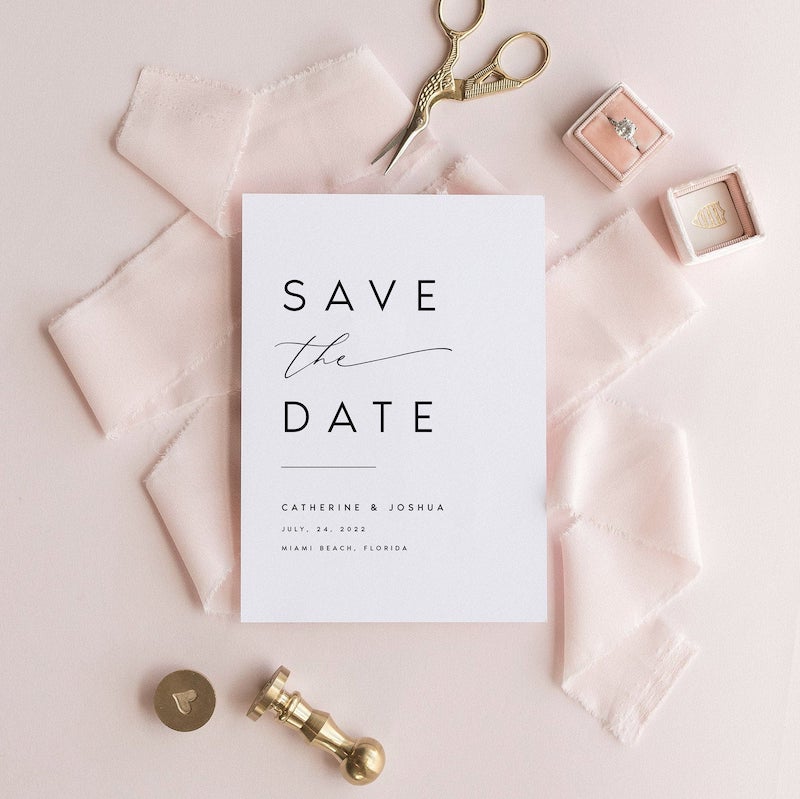 Minimalist Wedding Save the Date Cards