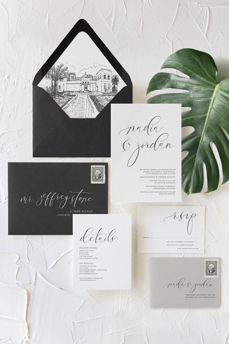 Modern Calligraphy Invitation Suite