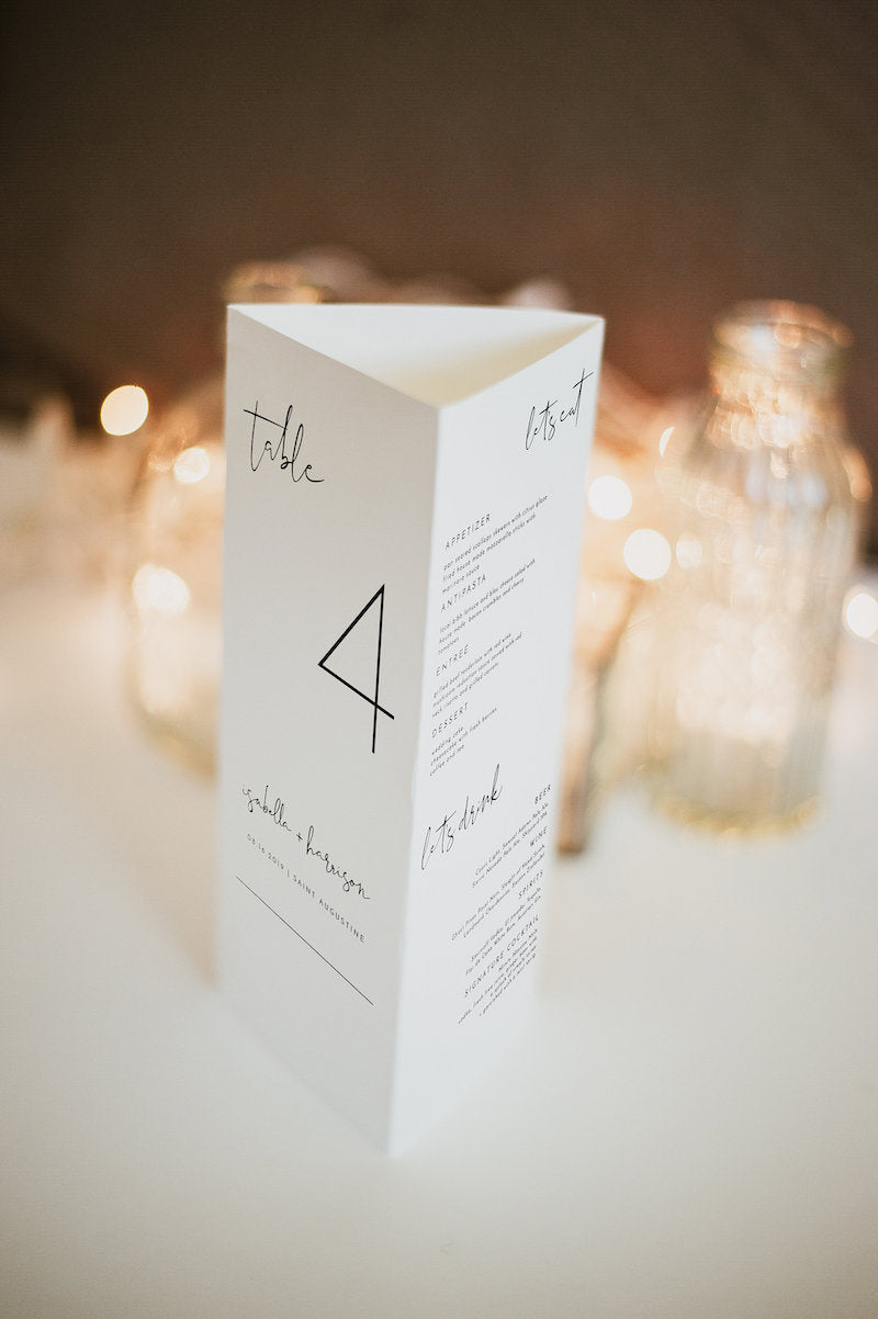 Modern Wedding Triangle Table Number Stand