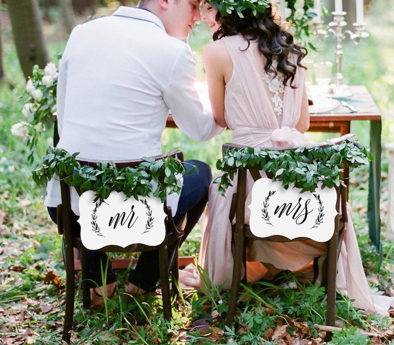 Mr and Mrs Wedding Chair Signs Printables