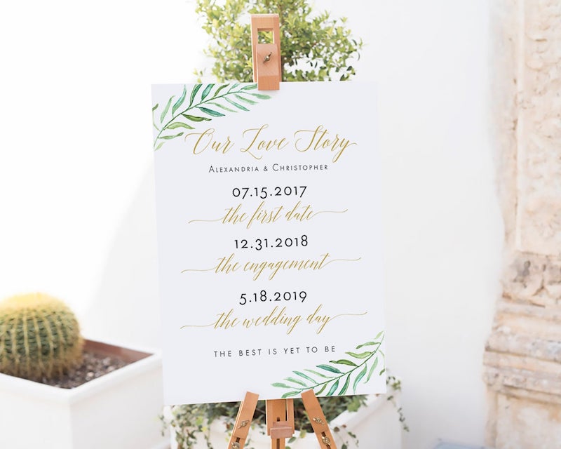 Our Love Story Print Printable Wedding Sign