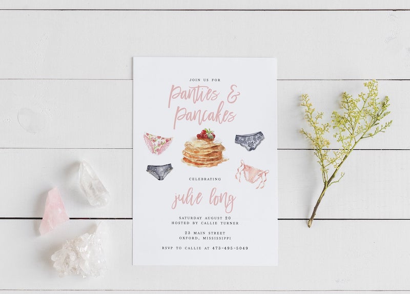 Panties and Pancakes Lingerie Shower Invitations