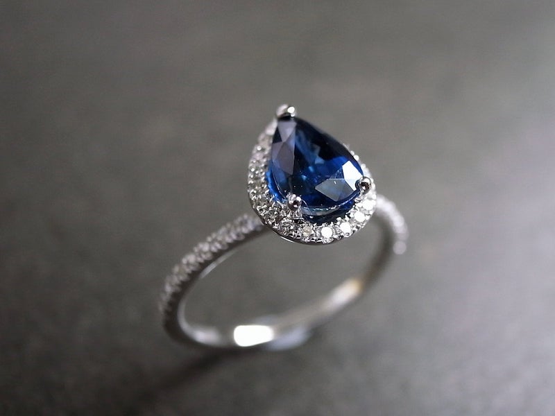 Pear Shape Sapphire Engagement Ring