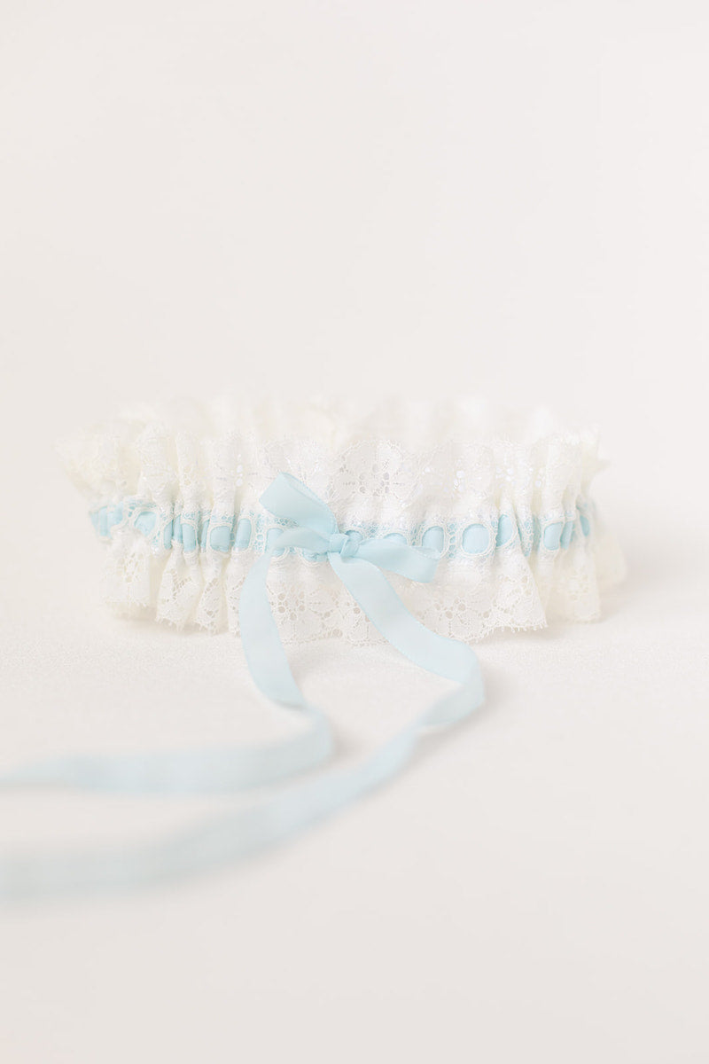 personalized wedding garter made from mother's lace slip