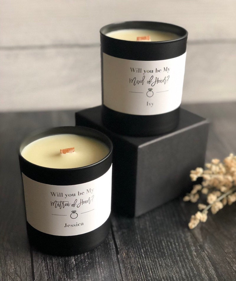 Personalized Candle Bridesmaid Proposal Idea