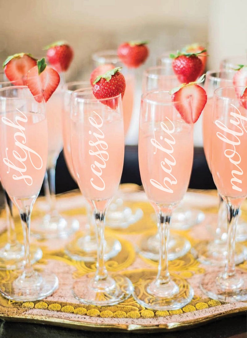 Personalized Champagne Glasses for Small Wedding