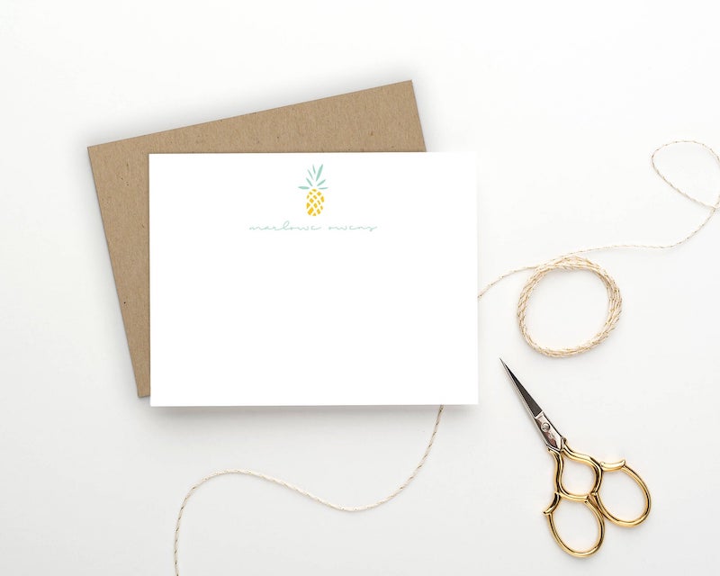 Personalized Pineapple Stationery