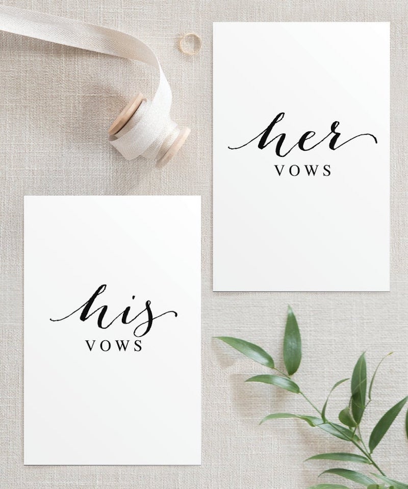 printable download wedding vow book template