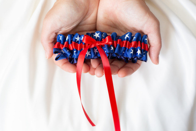 patriotic garter red white and blue stars