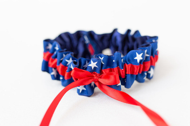 patriotic garter red white and blue stars