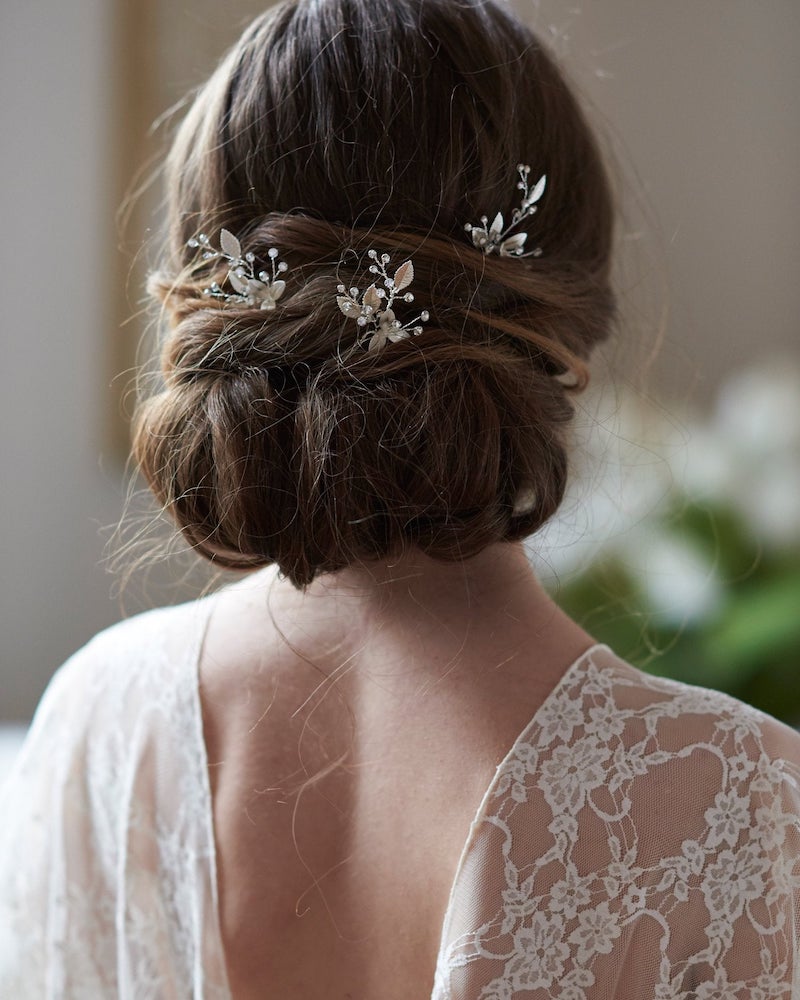Rhinestone Flower Wedding Hair Pins