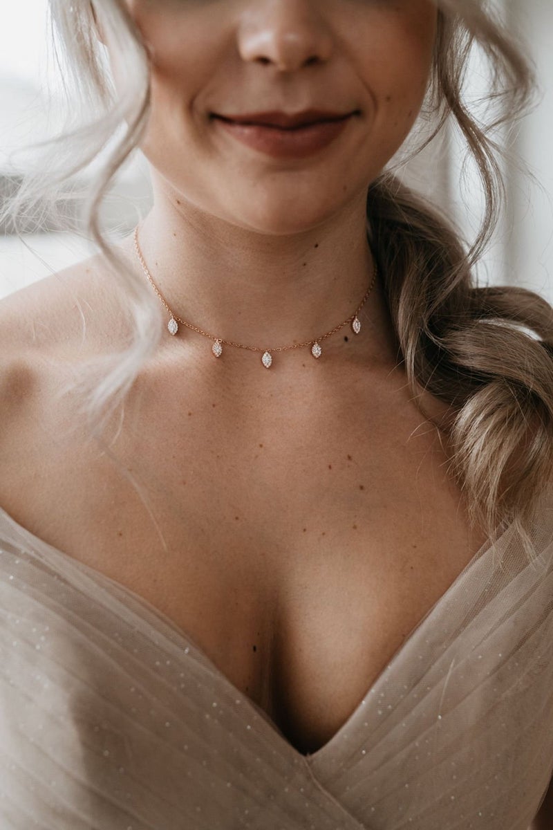 Rose Gold Bridal Necklace Choker