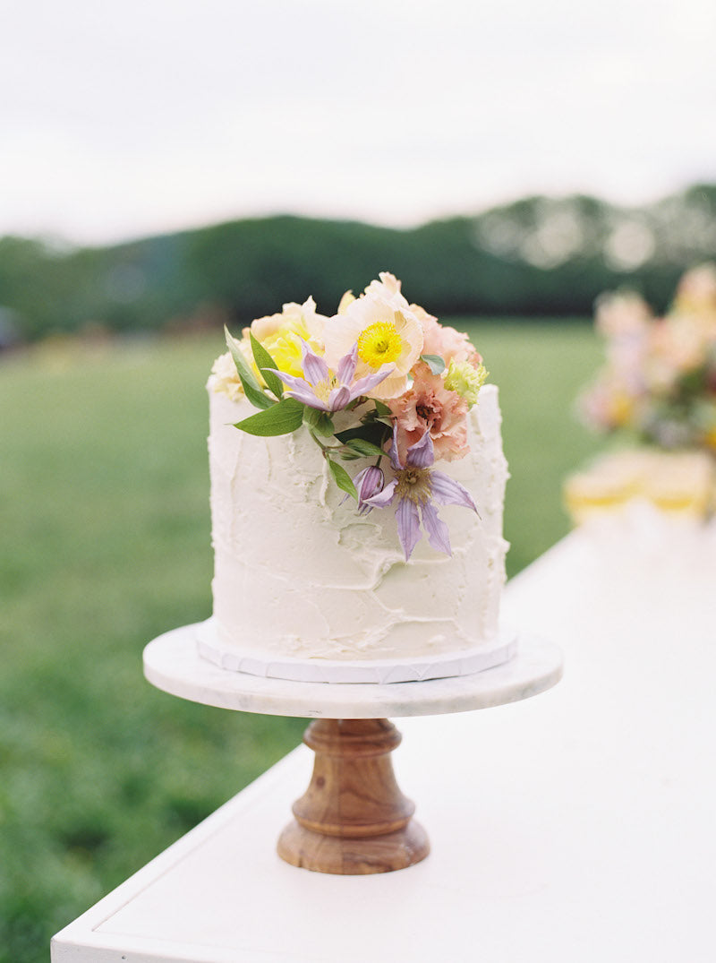 Small Wedding Cake with Flowers