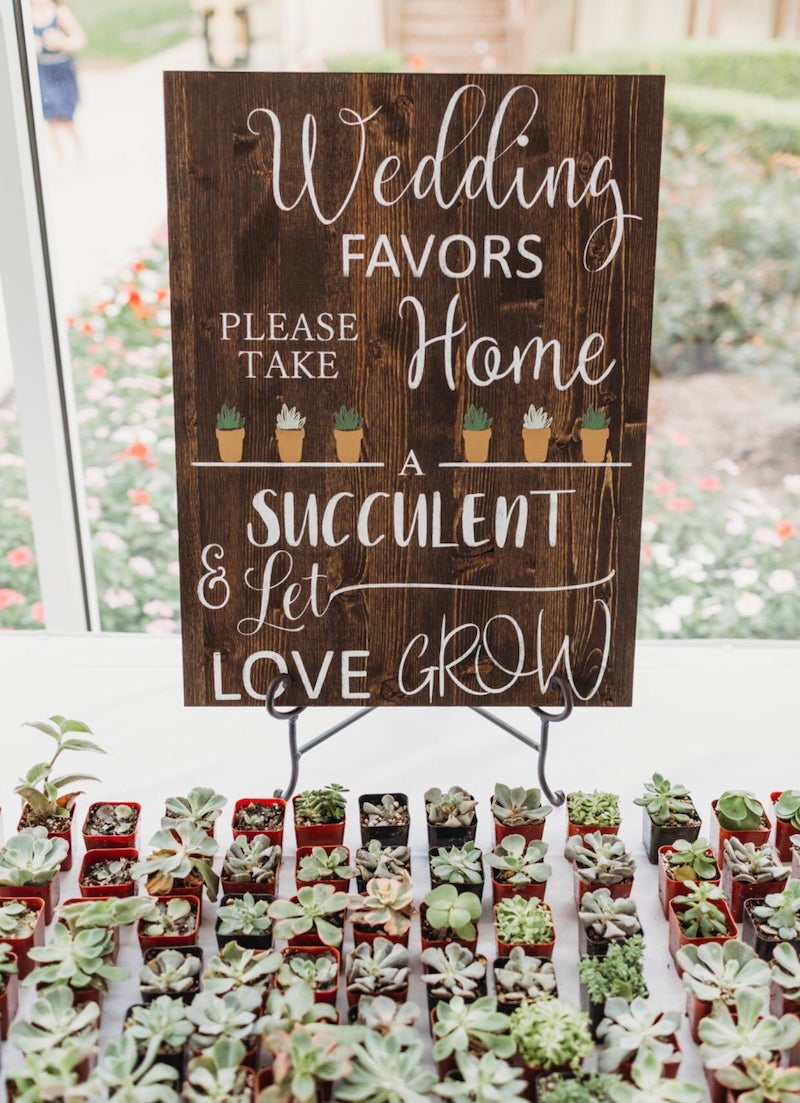 Succulent Wedding Favor Sign Wedding at Home