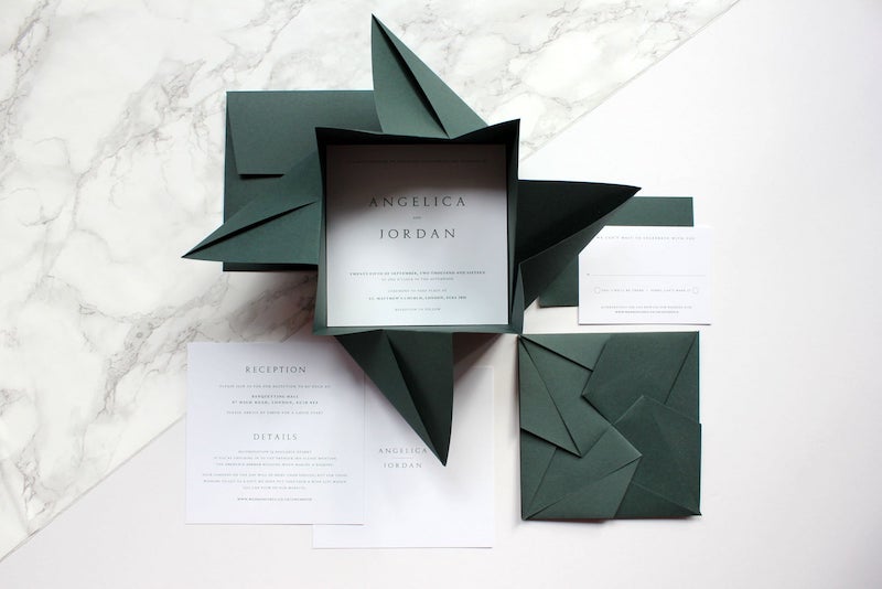 Unique Origami Wedding Invitation