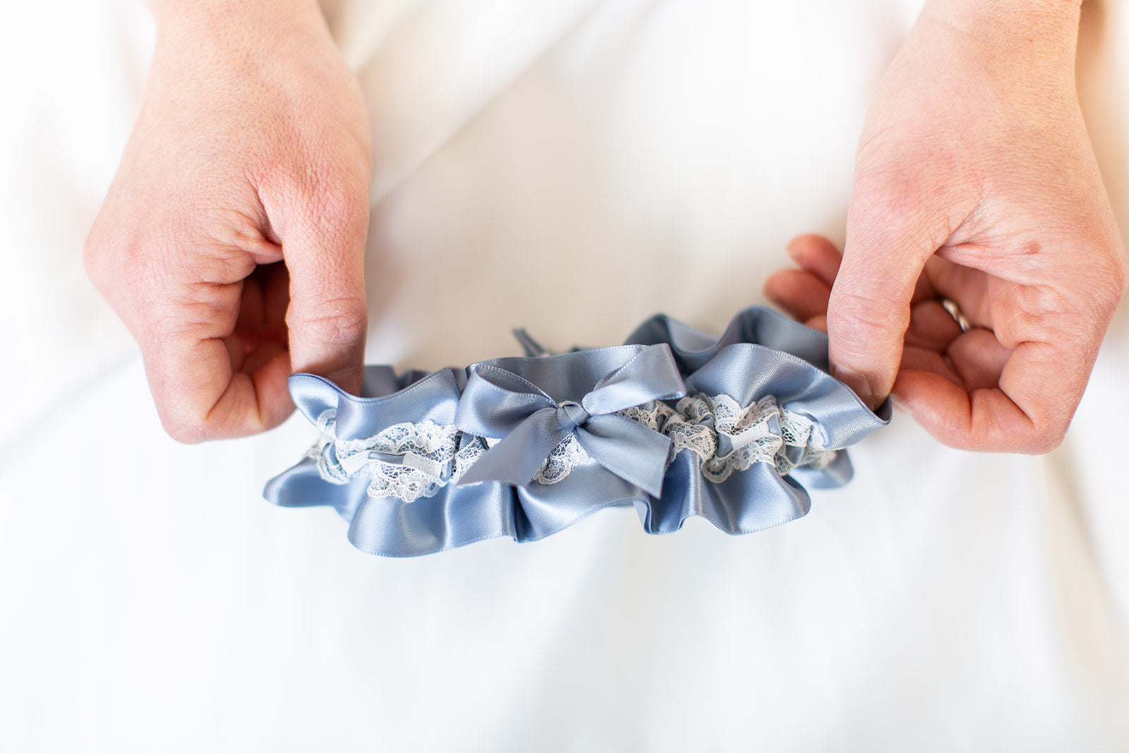dusty blue and lace wedding garter not to toss