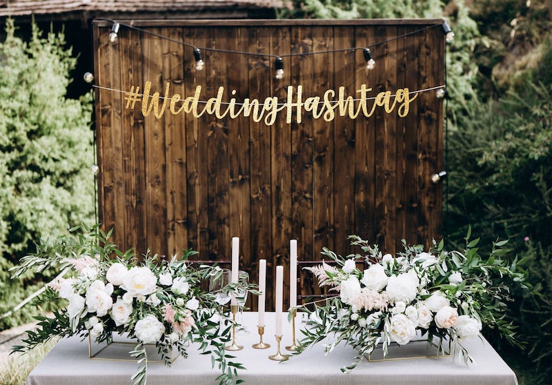 Wedding Hashtag Banner Backdrop