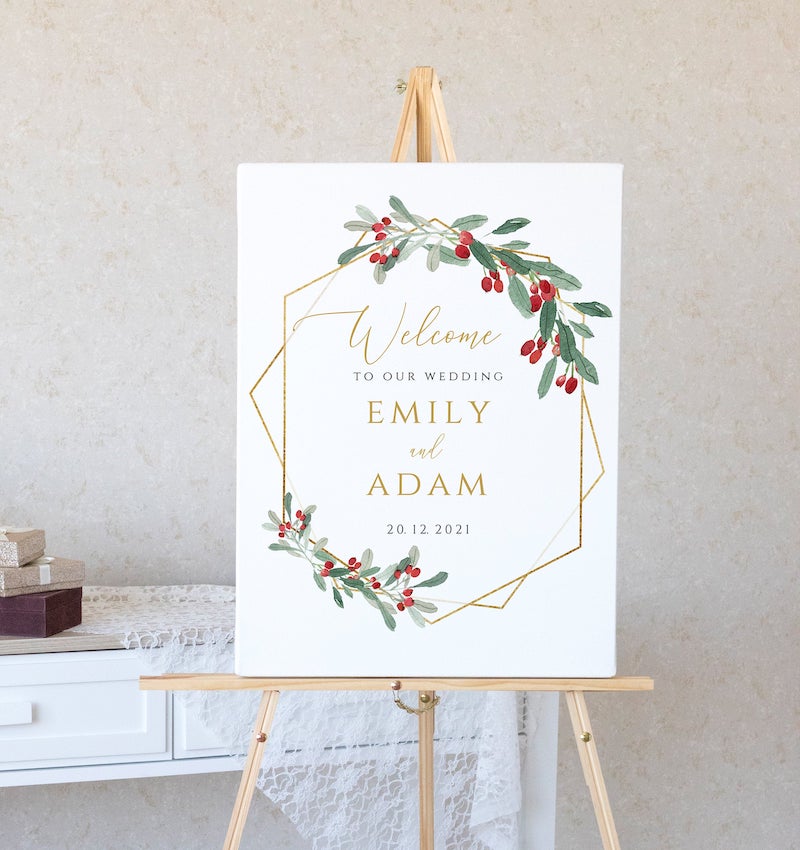 Wedding Welcome Sign Template Winter