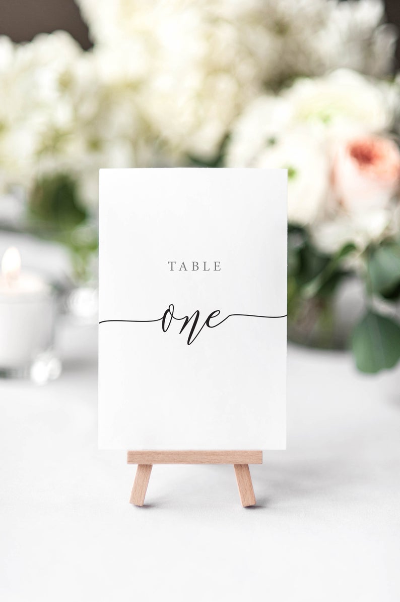 wedding table number printable download