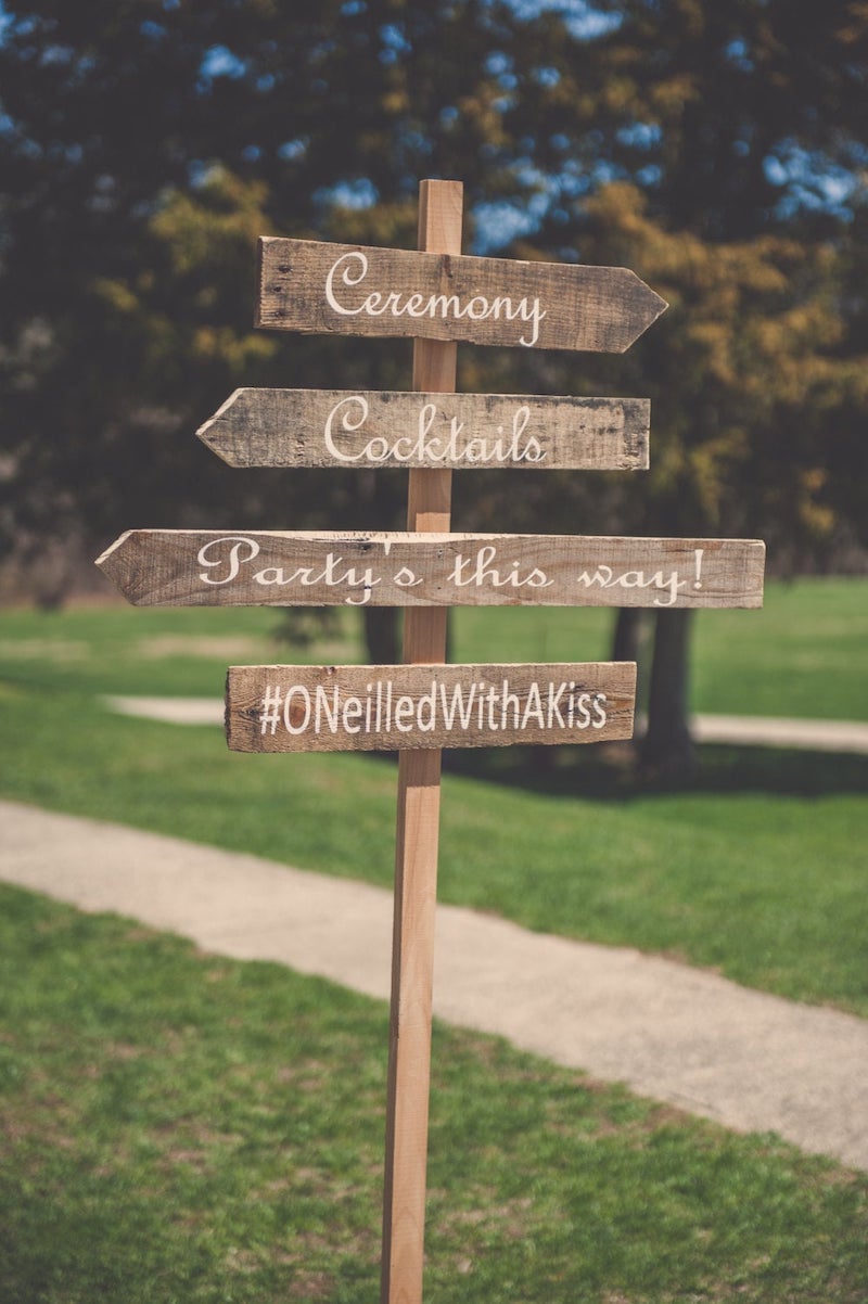 Wedding Wood Directional Sign