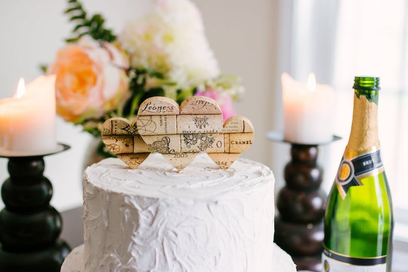 Wine Cork Wedding Cake Topper