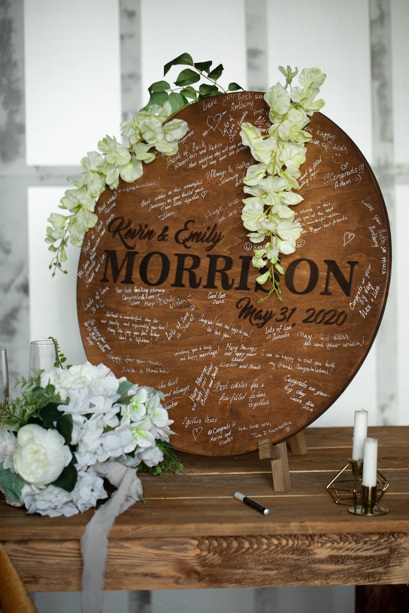 Wooden Guest Book for Wedding From Etsy