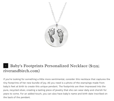River and Birch Personalized Baby Footprints Necklace