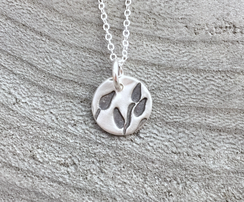 Handmade Recycled Silver Leaf Necklace