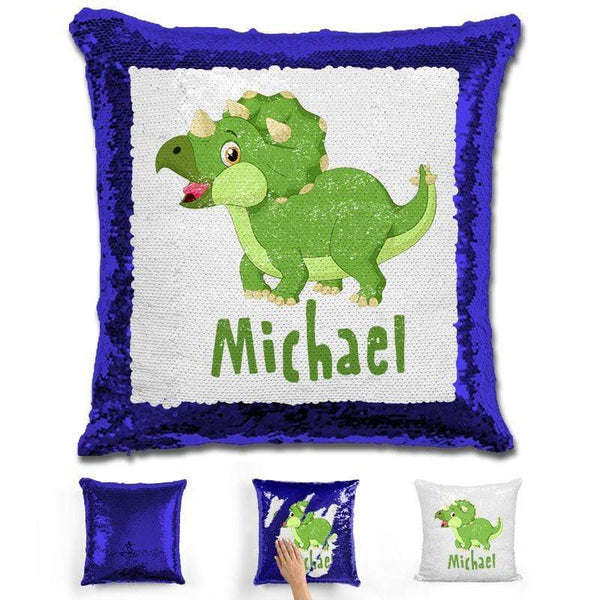 dinosaur sequin pillow