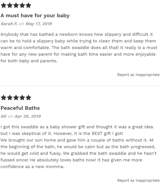 5 star bath swaddle reviews
