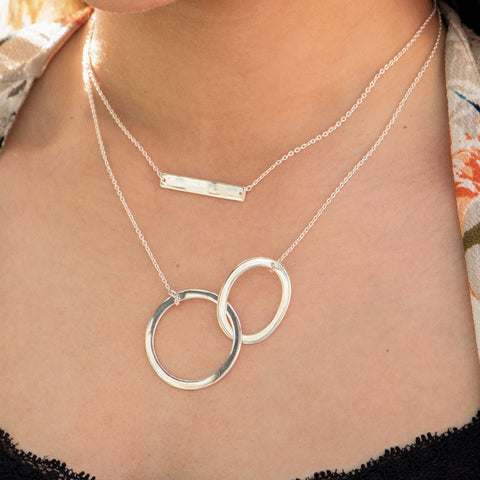 Layering Pendant, Entwined Circles, Horizontal Bar