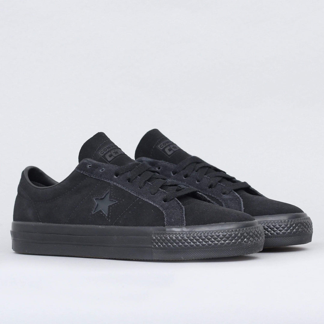 converse one star pro black suede