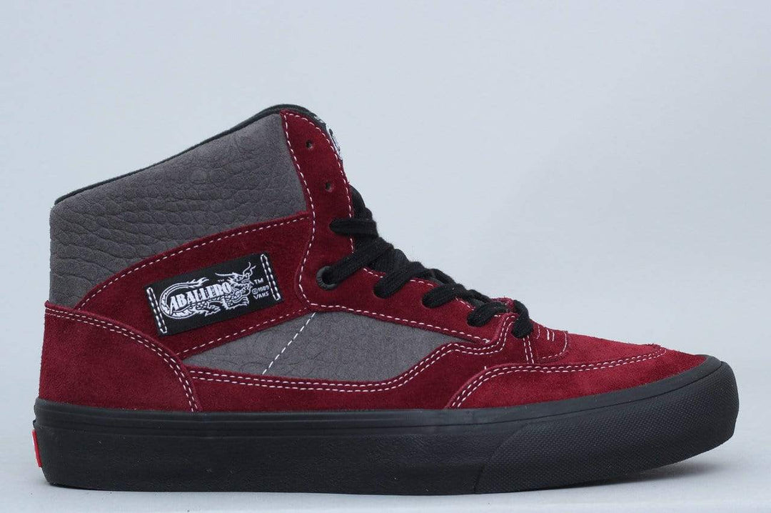 vans shoes maroon with gray