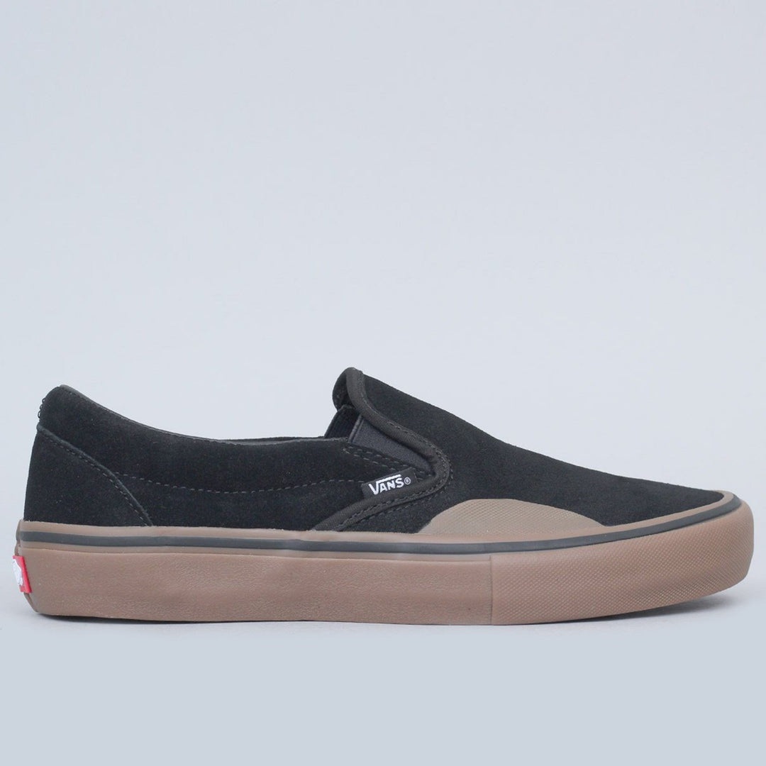 black slip on vans with gum sole