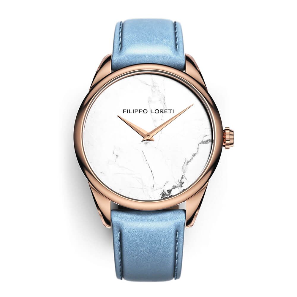 Marble Rose Gold White Watch from Filippo Loreti