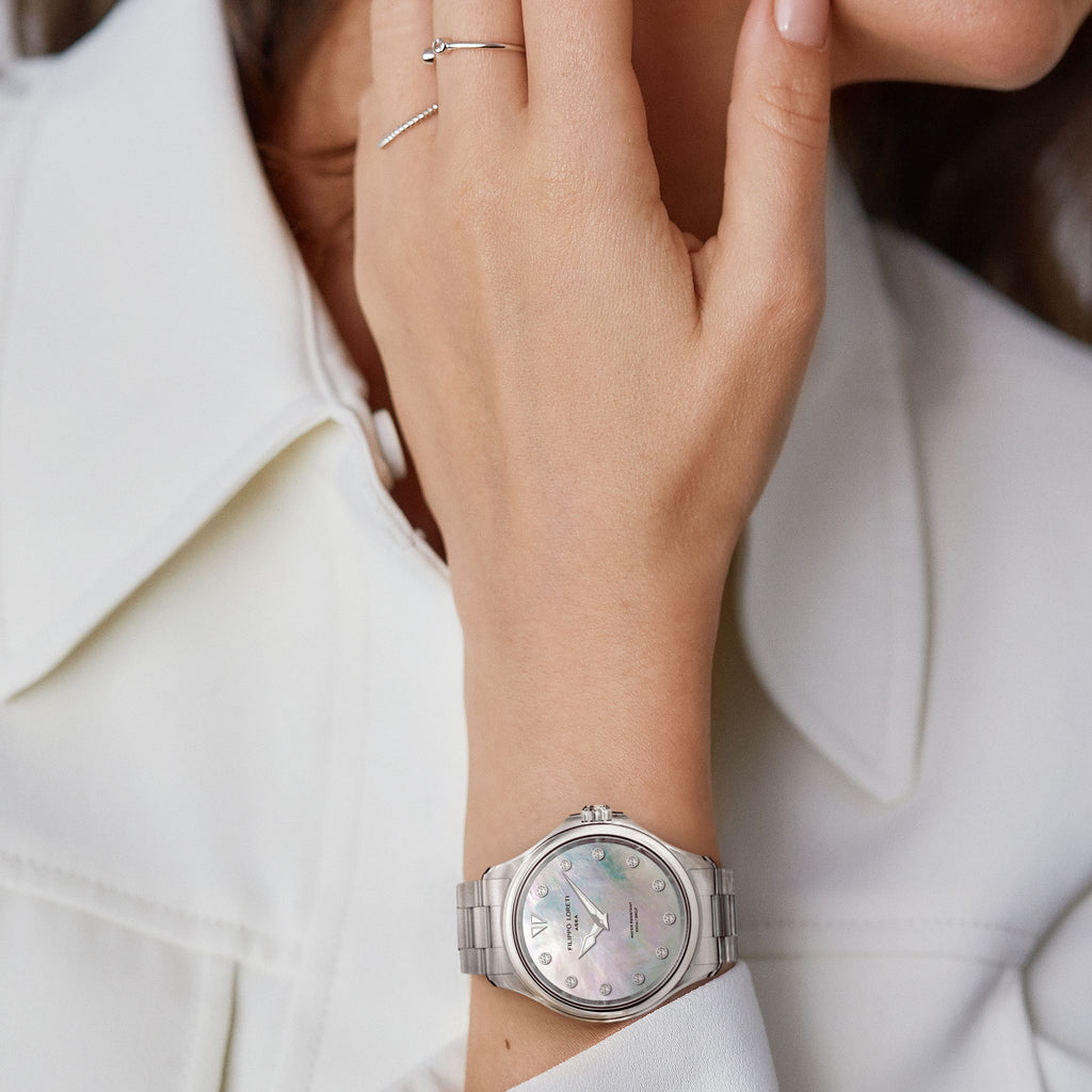 Asea Silver White Pearl Watch from Filippo Loreti