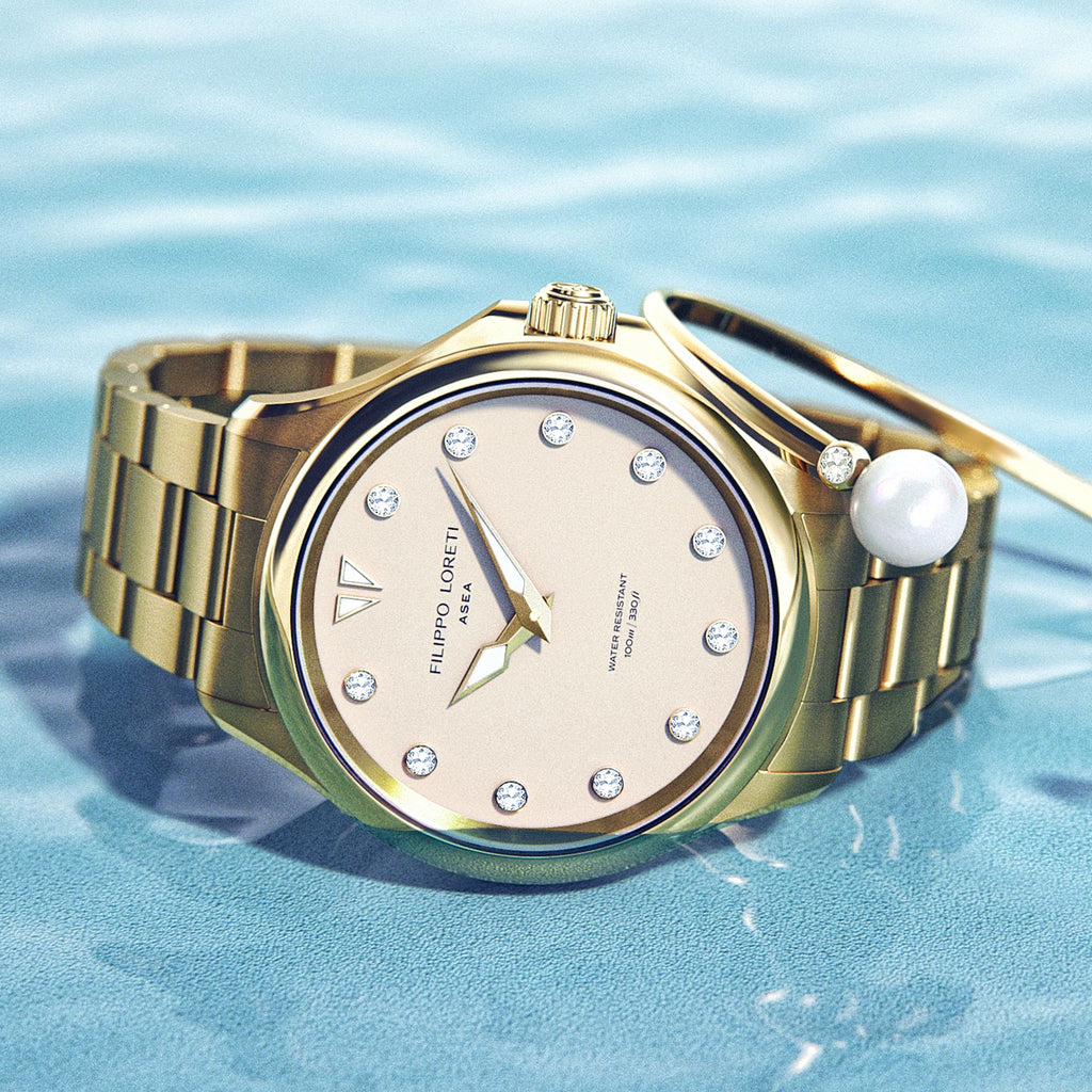 Water-resistant watch Asea Cream Gold from Filippo Loreti