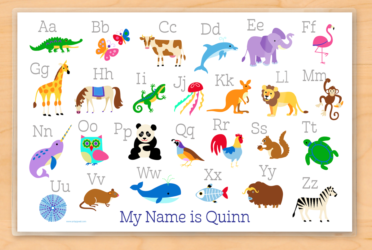 Animal Alphabet Personalized Kids Placemat – placemats4kids