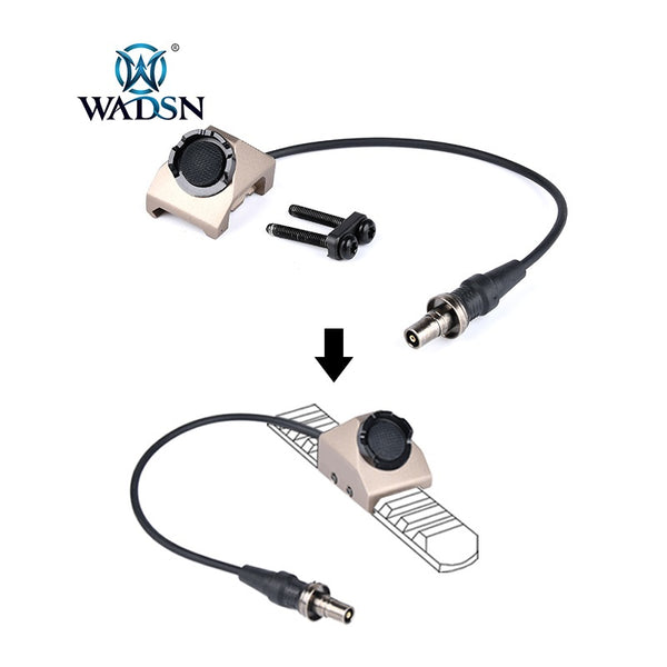 WADSN Hot Button 20mm Picatinny Rail Mount Switch for PEQ DBAL 3.5mm BLACK 