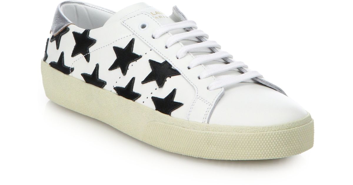 Saint Laurent Star Embroidered Leather 