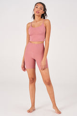 High Rise Mini Biker Short - Ash Rose Selenite