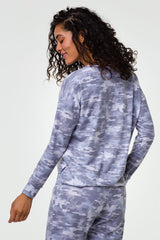 High Low Sweatshirt - Cozy Camo