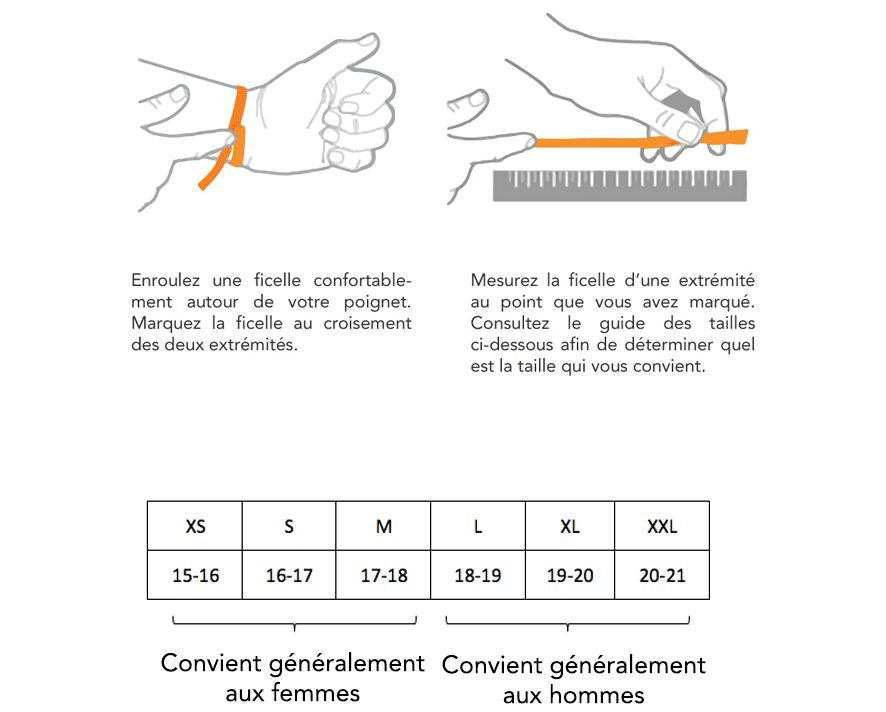 Guide des tailles bracelet