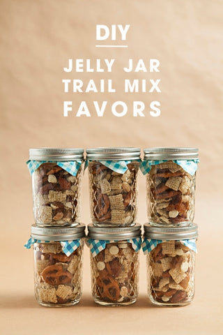 DIY trail mix jars party favors